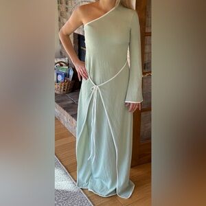 Elegant One-Shoulder Mint Green Dress